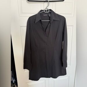 Women’s tuxedo style long shirt fitted